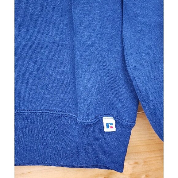 Vintage Russell Athletic Crewneck Sweatshirt Men's Medium Solid Blue Made in USA - Picture 2 of 13